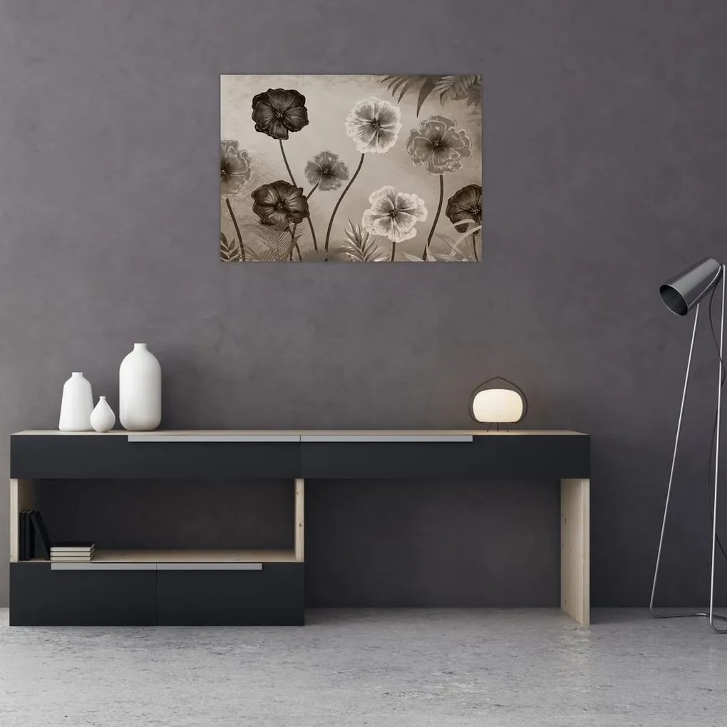 Obraz - Kreslené kvety (70x50 cm)