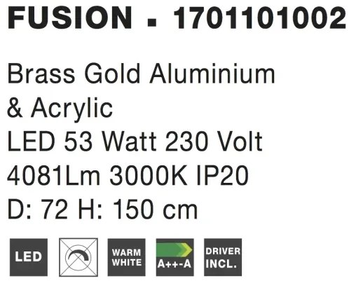 LED luster Fusion 72 zlaté