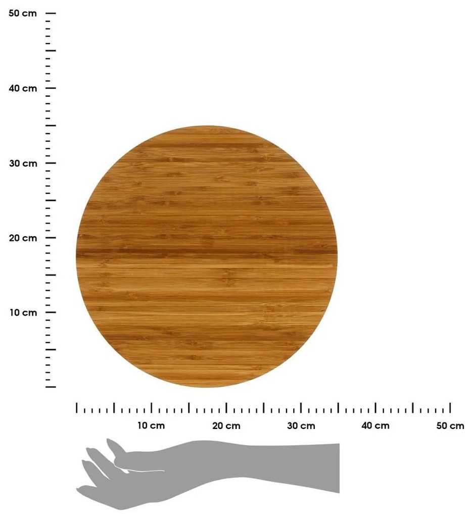 Drevený otočný servírovací podnos Wood, (fi) 35 cm