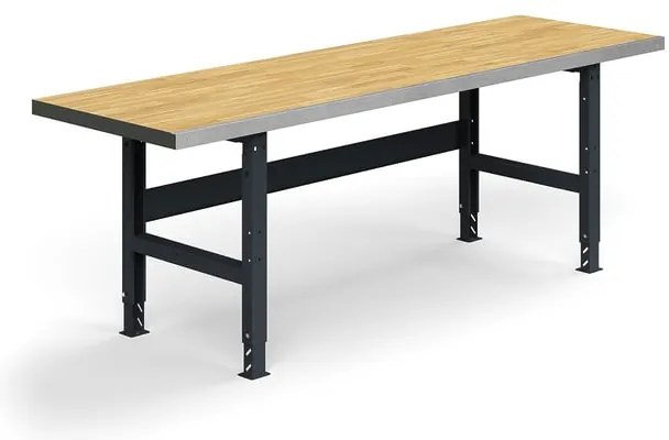 Dielenský stôl TRUST, 2500x760mm, 600 kg, povrch z dubového dreva