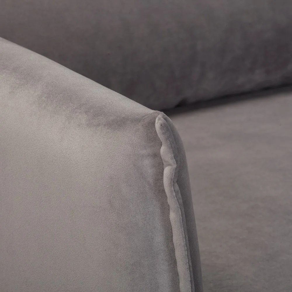 Sivé zamatové kreslo Juli – Ropez