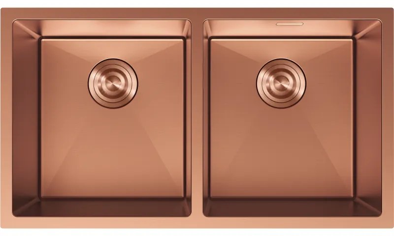Mexen Binox, 2-komorový nerezový drez 800 x 450 mm, brúsená meď, 6421802000-65