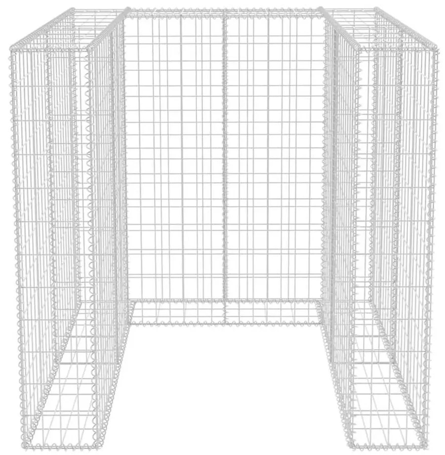 Gabiónová ohrada na odpadkový kôš, oceľ 110x100x120 cm