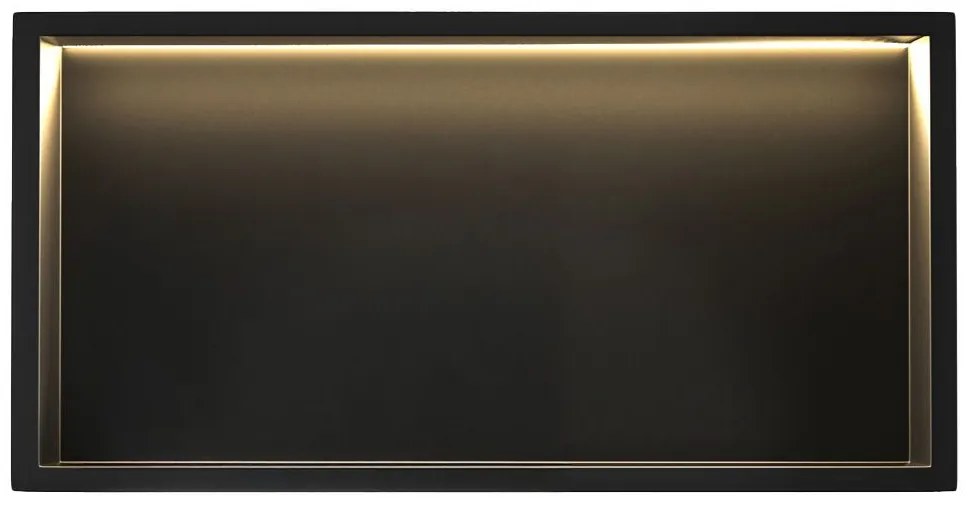Rea Rea, LED polička na zapustenie 60x30x10 cm, 12W, 3000K, čierna matná, REA-08541