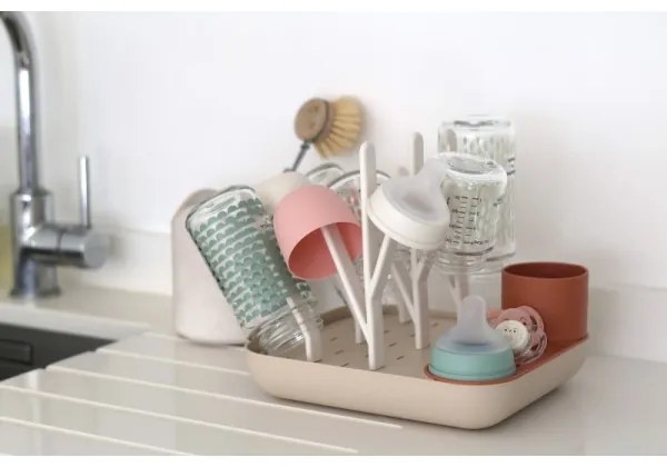 Beaba - Odkvapkávač na fľaše béžová/oranžová