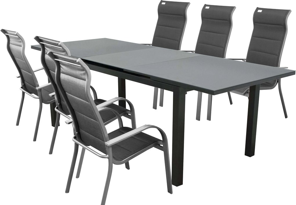 Doppler FIRENZE MIAMI sivá, rozkladací stôl, 6+1