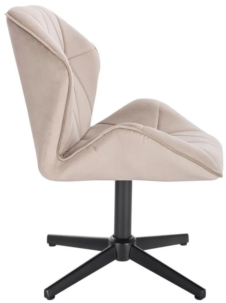 LuxuryForm DESIGN Stolička MILANO MAX VELUR na čiernom kríži - latte