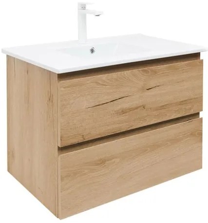 Kúpeľňová skrinka 2 zásuvky s umývadlom SAT B-Way 79x50x45 cm dub matný BWAY280OAKU4B2, 1 ks