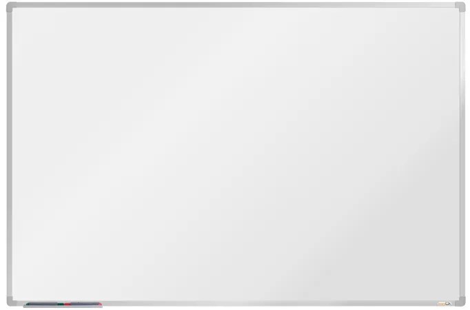 Biela magnetická popisovacia tabuľa s keramickým povrchom boardOK, 1800 x 1200 mm, eloxovaný rám