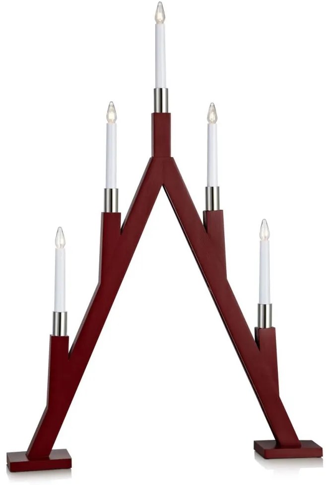 Markslöjd 703836 - Vianočný svietnik BJURFORS 5xE10/3W/55V červená