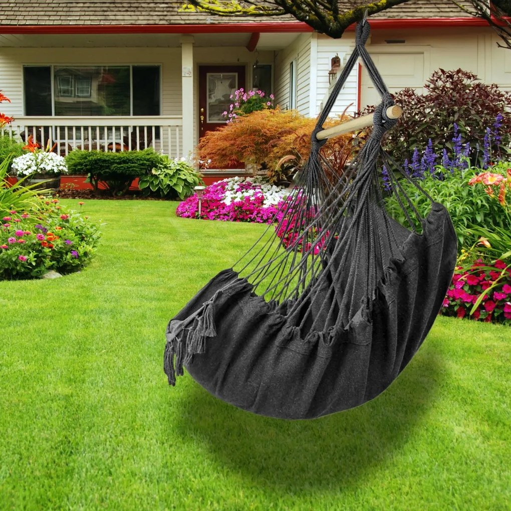 Brazílske závesné kreslo BAHIO grafitovo sivé