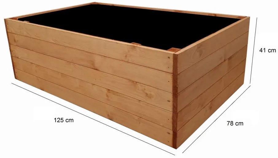 Drevený vyvýšený záhon COMFORT, smrek, 125 x 78 x 41 cm TP94403