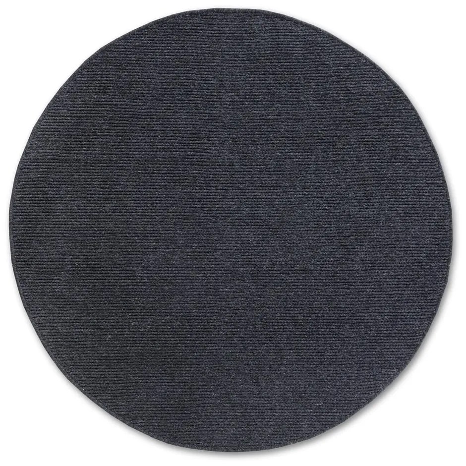 Tmavosivý ručne tkaný vlnený okrúhly koberec ø 200 cm Francois – Villeroy&Boch