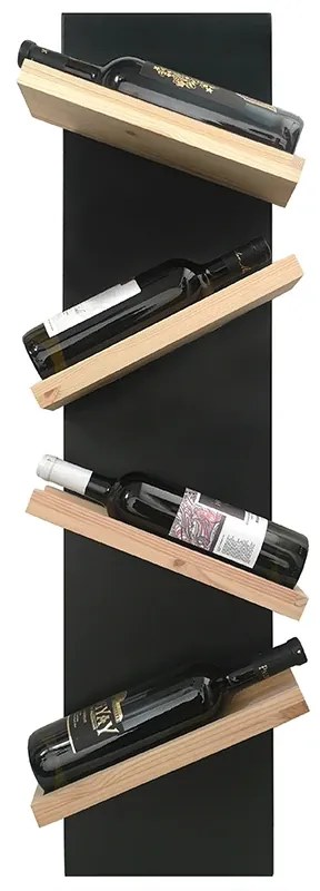 Nástenný stojan na víno Metalwood - natural