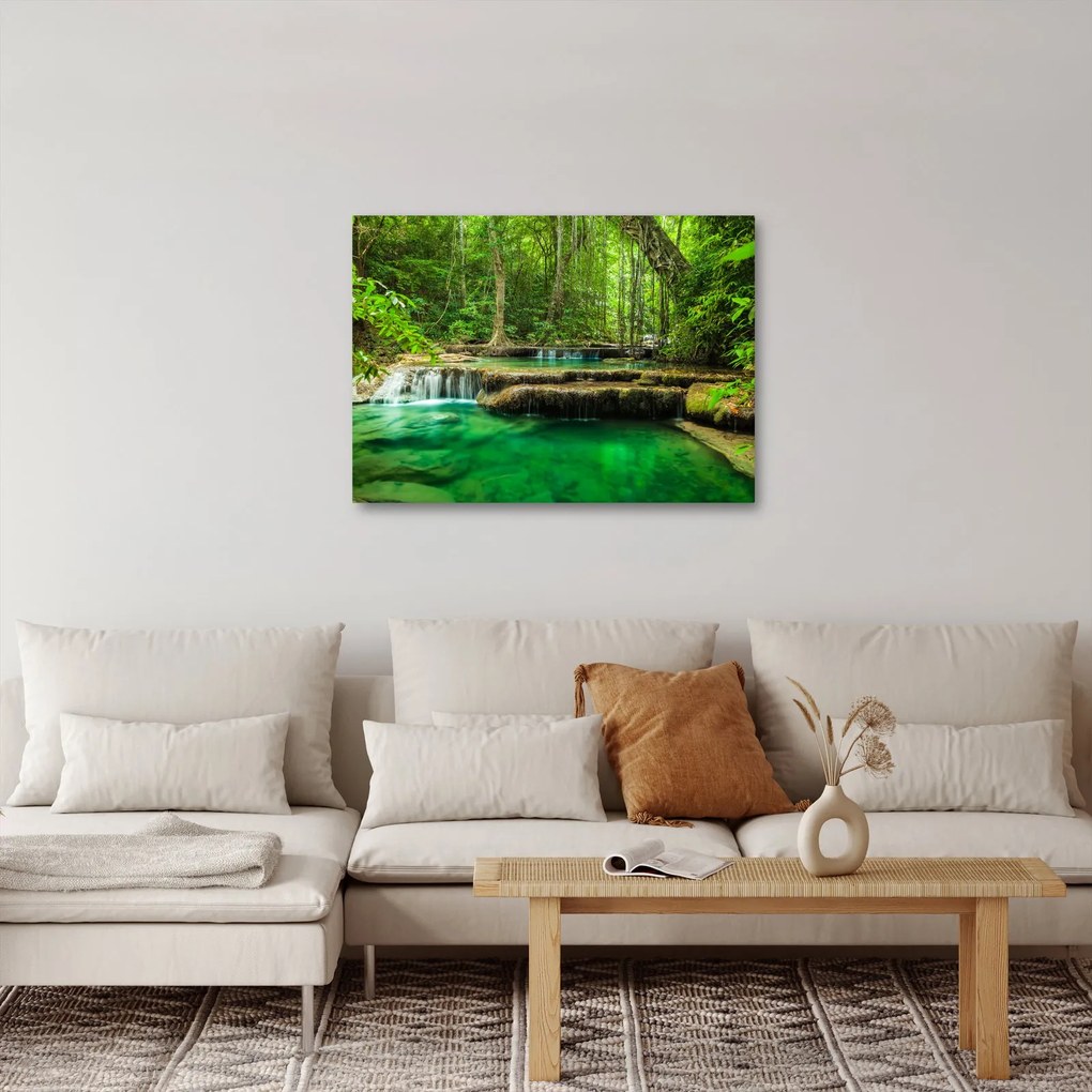 Obraz - Zelený vodopád (70x50 cm)