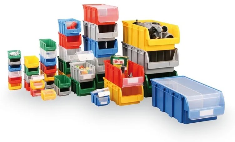 Plastový box COMPACT, 210 x 350 x 150 mm, 10 ks, priehľadný