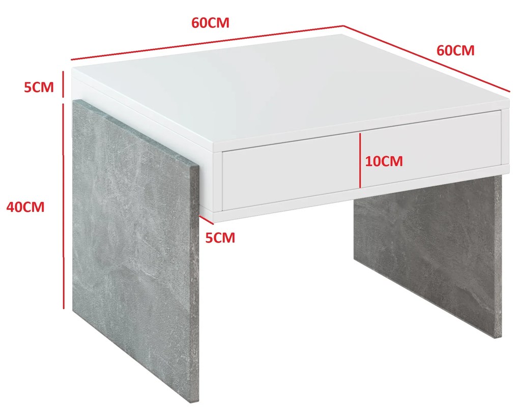 Konferenčný stolík Zantra (biela + kameň). Vlastná spoľahlivá doprava až k Vám domov. 1055292