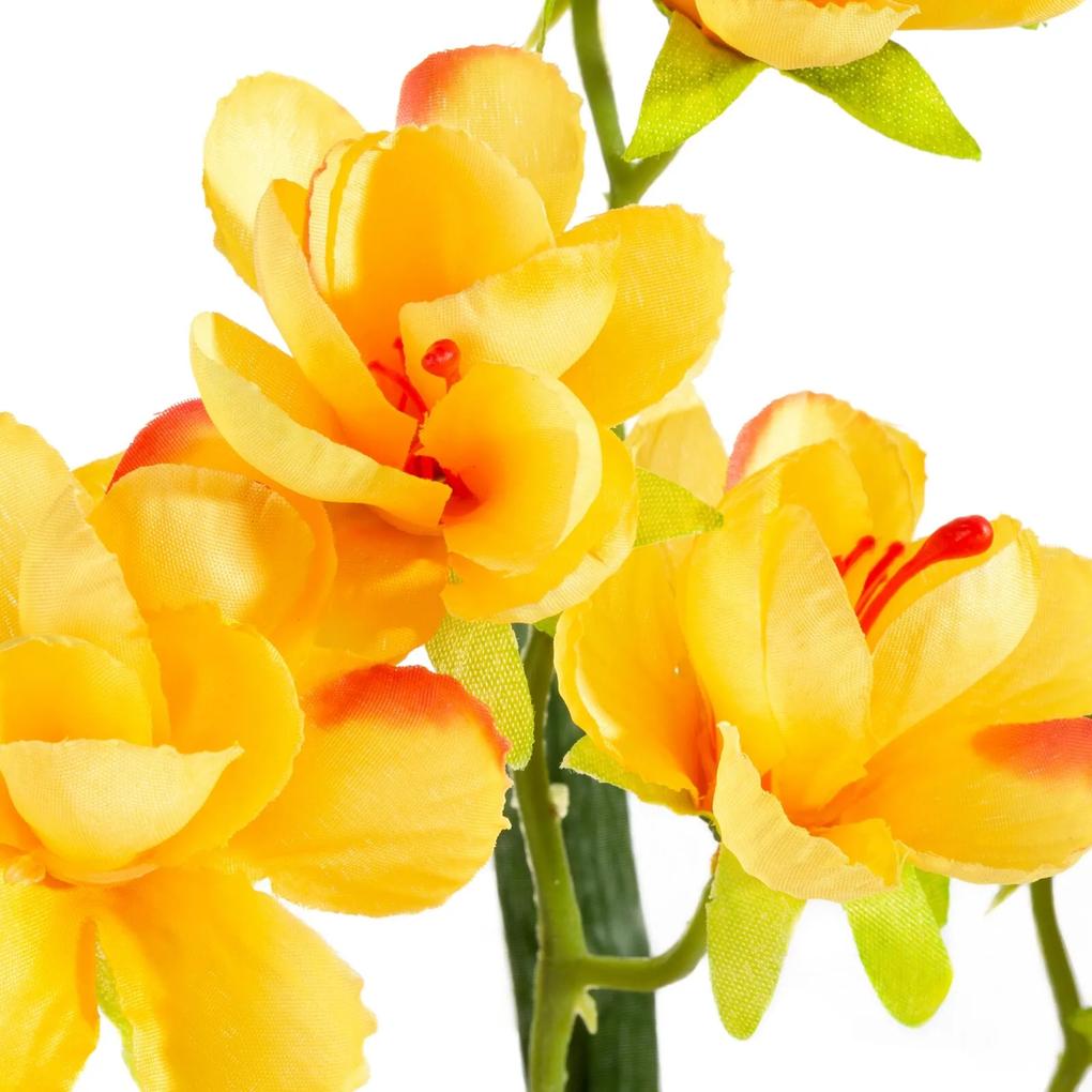 Dekoračný kvet 77 cm, s kvetmi 40 cm, priemer kvetu 7 cm žltá