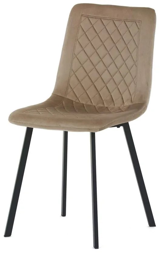 Jedálenská stolička DCL-973 CAP4, zamat cappuccino, čierny matný kov