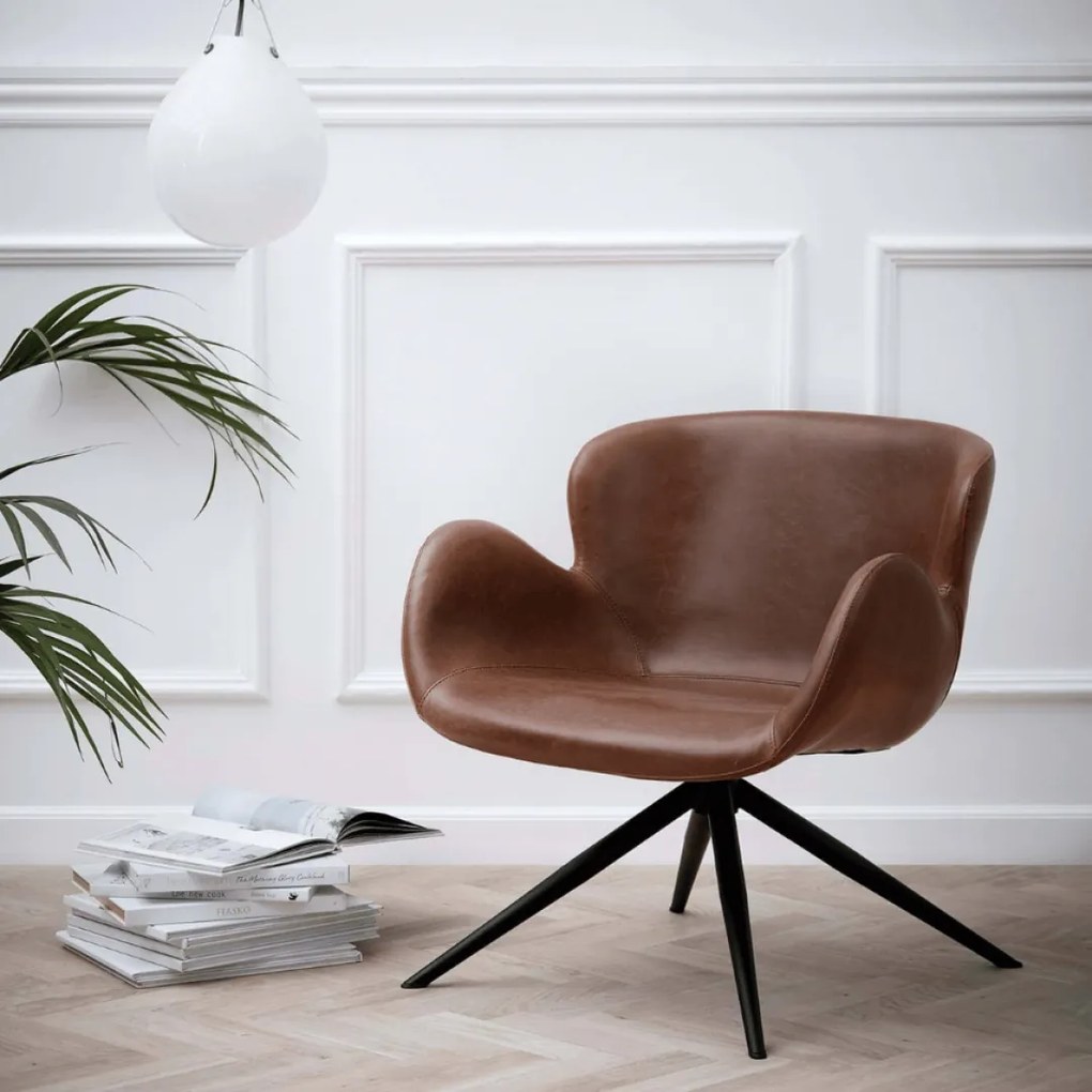 GAIA ČALÚNENÉ LOUNGE KRESLO brown/black