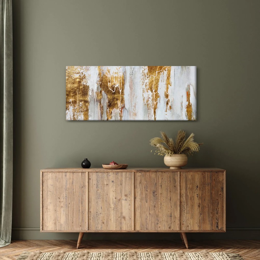 Obraz - Abstrakcia so zlatou (120x50 cm)
