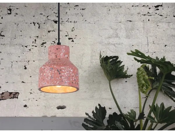 Klausen 111038 - Luster na lanku RESIN 1xE27/11W/230V ružová/čierna