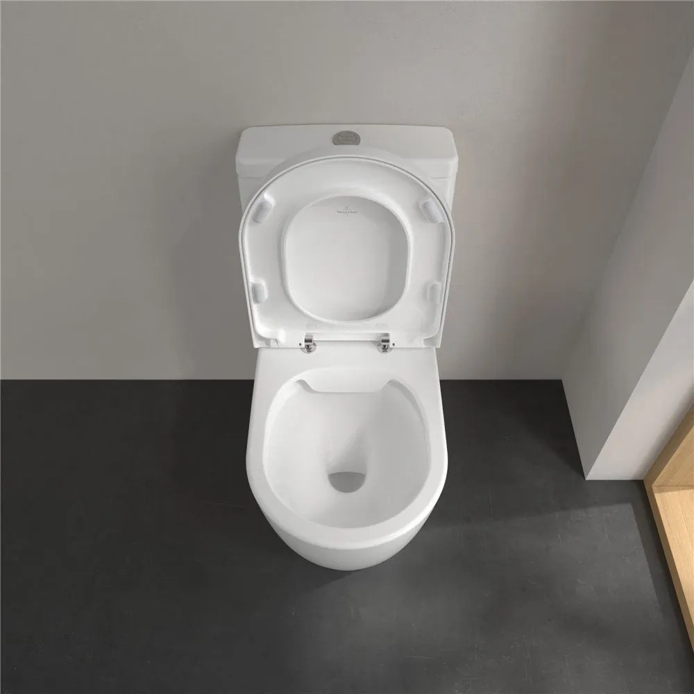 VILLEROY &amp; BOCH Avento WC misa kombi s hlbokým splachovaním bez vnútorného okraja, zadný odpad, 370 x 640 mm, biela alpská, 5644R001