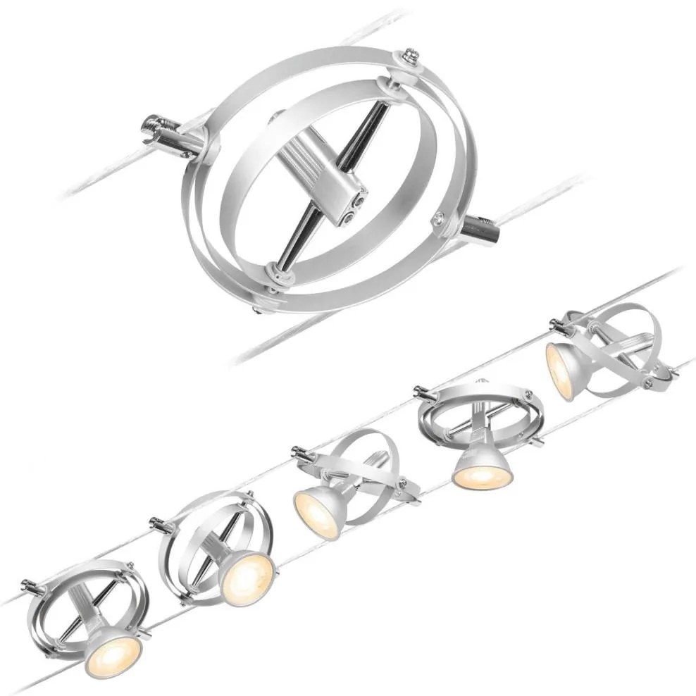 Paulmann 94436 - SADA 5xGU5,3/10W Bodové svietidlo CARDAN 230V matný chróm