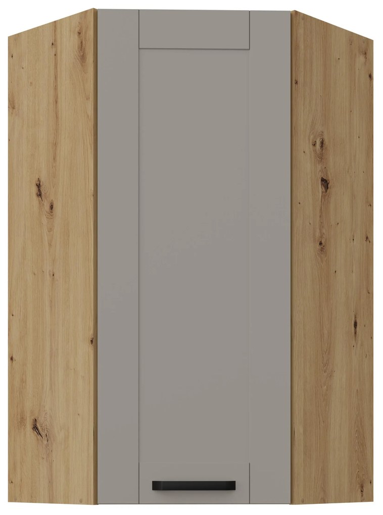 Horná rohová kuchynská skrinka Lucid 60x60 GN-108 1F (45° (korpus: dub artisan + front: mdf claygrey). Vlastná spoľahlivá doprava až k Vám domov. 1134701