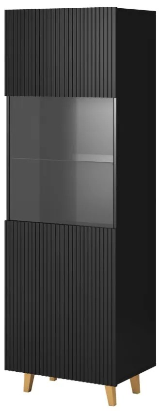 Vysoká vitrína Pafos 60 cm čierna