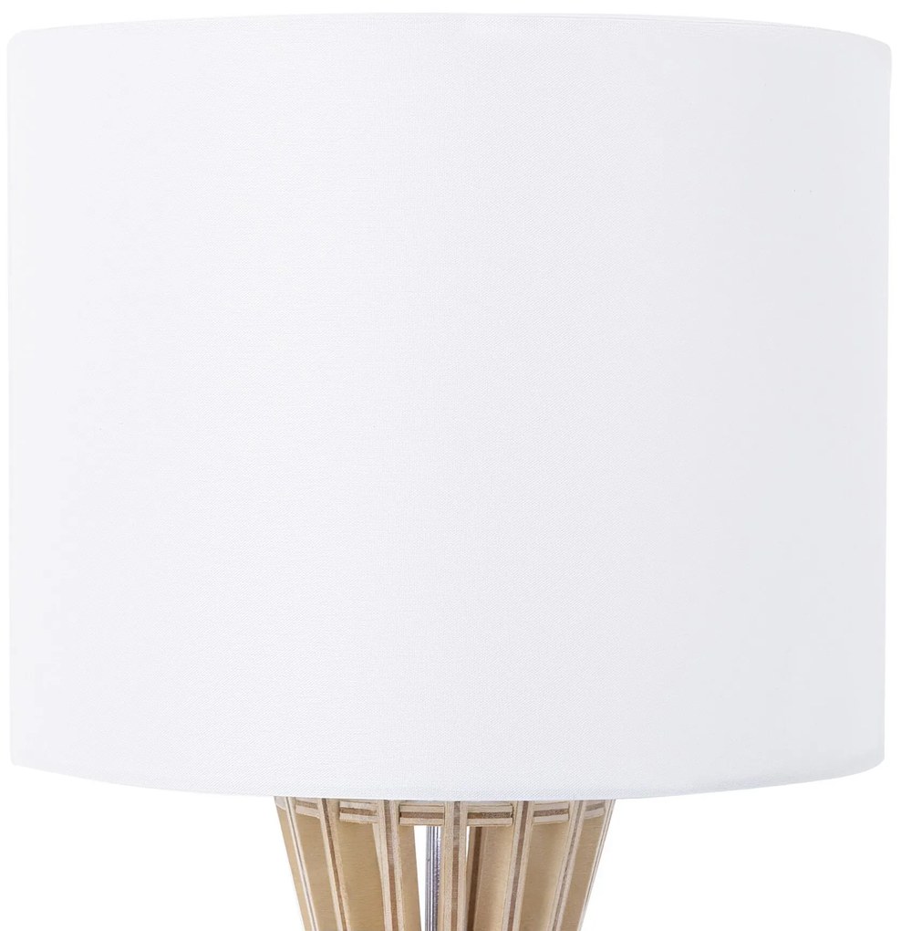 Drevená stolná lampa biela CARRION Beliani