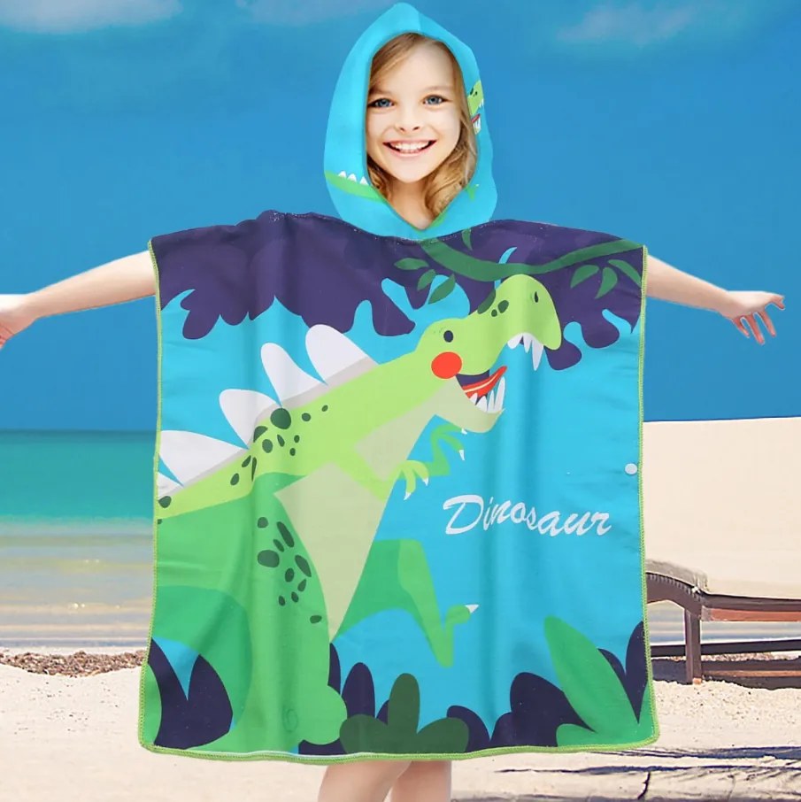Detské pončo DINOSAUR farebné Rozmer: 60 x 120 cm