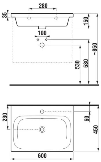 JIKA H8127130001041 - Závesné umývadlo MIO 60x45 cm keramika/biela