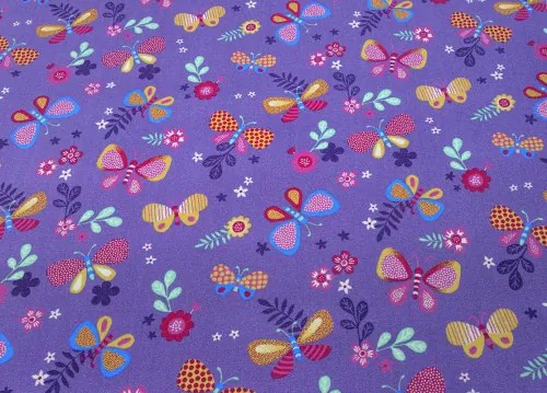 Koberce Breno Metrážny koberec PAPILLON 17, šíře role 400 cm, fialová, viacfarebná