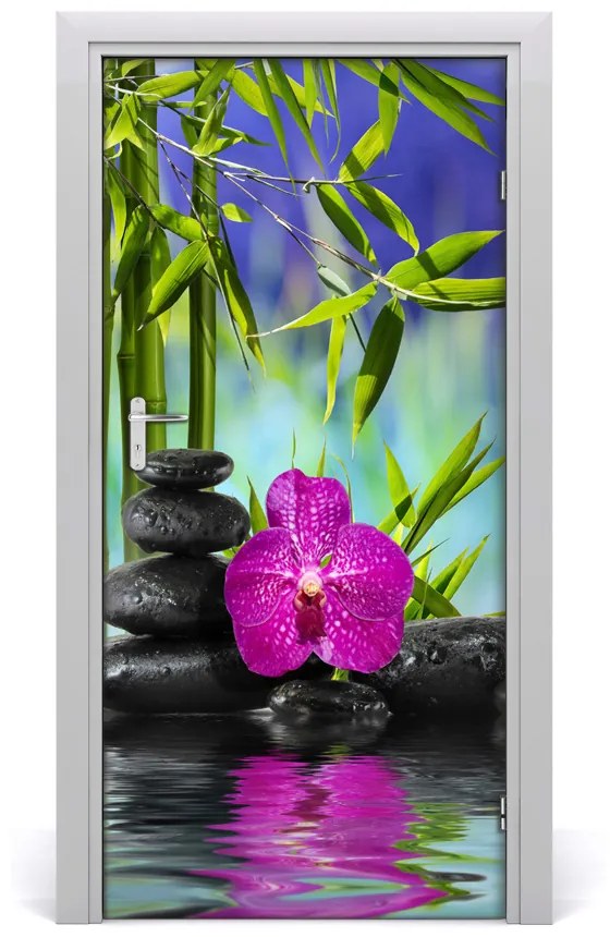 Fototapeta samolepiace Orchidea a bambus 85x205 cm