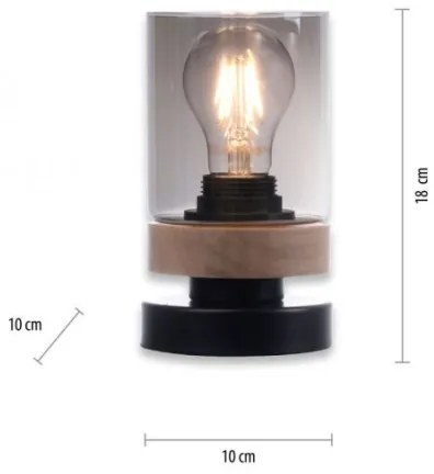 JUST LIGHT. 11310-18 - Stolná lampa PASQUAL 1xE27/40W/230V čierna/gumovník