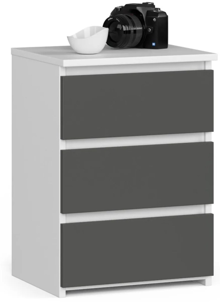 Komoda CL3 40 cm biela/grafitovo sivá