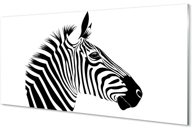 Sklenený obraz ilustrácie zebra 125x50 cm