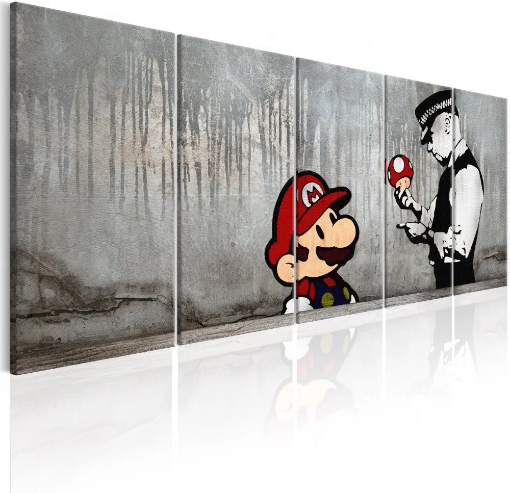 Obraz na plátne Bimago - Mario Bros on Concrete 200x80 cm
