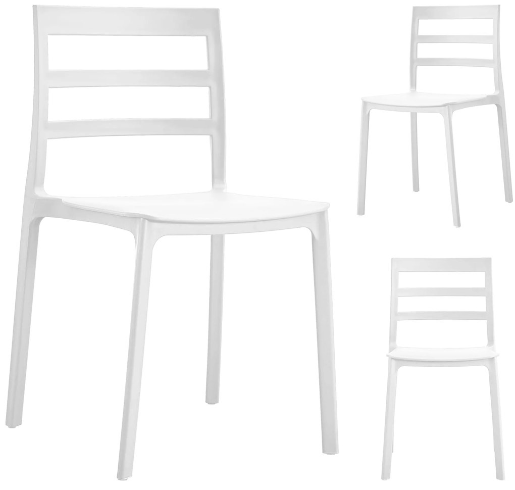 Biela plastová stolička ELBA
