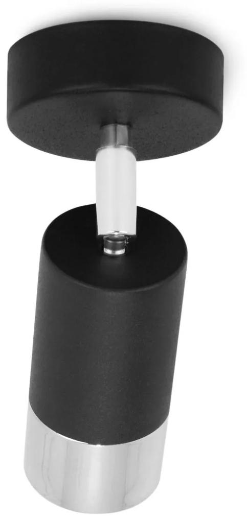 Bodové svietidlo Hugo, 1x čierne/chrómové kovové tienidlo, (možnosť polohovania)