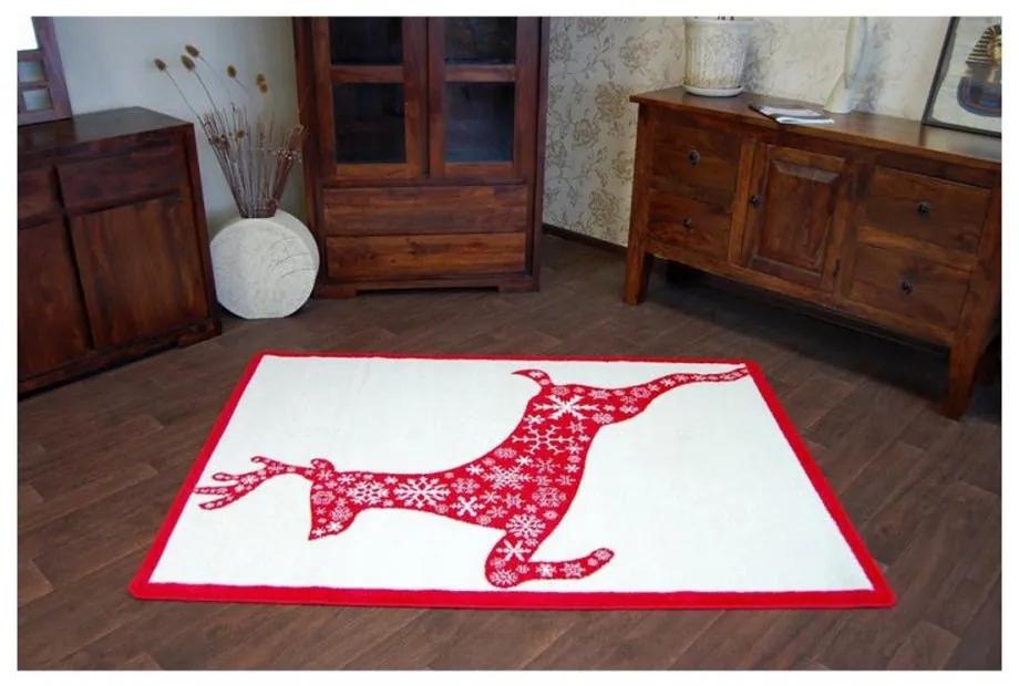 Kusový koberec Vianočný sobík krémový 100x170cm
