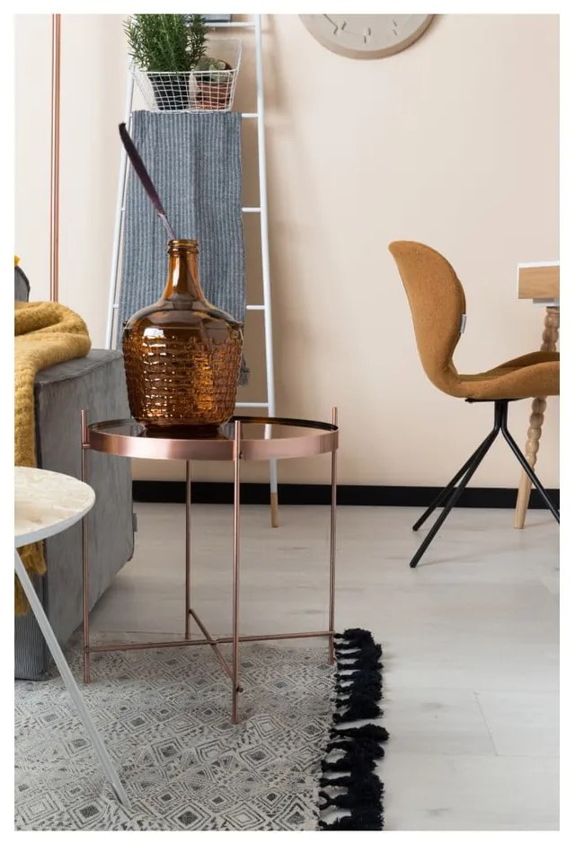 Odkladací stolík v medenej farbe Zuiver Cupid, ø 43 cm