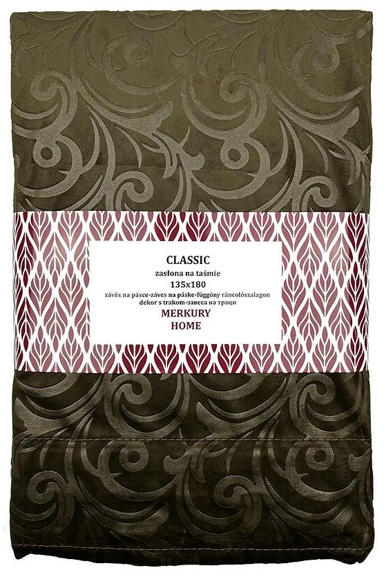 Záves Classic na páske 135x180 svetlohnedá Merkury Home