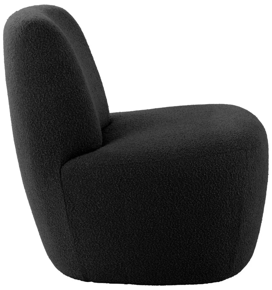 Čierne kreslo z textílie buklé Ada – Leitmotiv