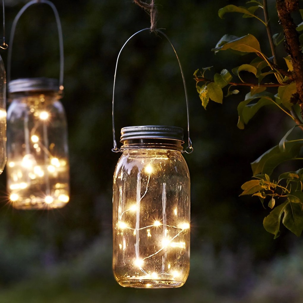 Star trading Solárny lampáš JAMJAR na zavesenie. 10x LED