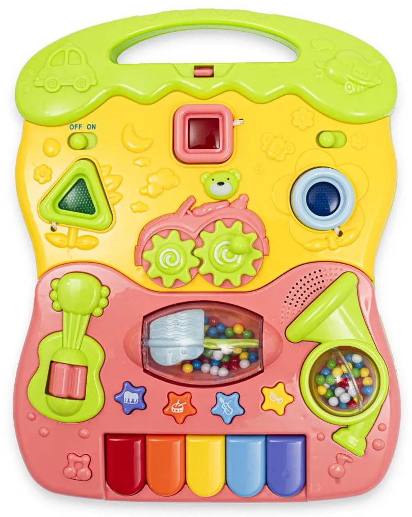 Detské hrajúce edukačné chodítko Baby Mix ružové