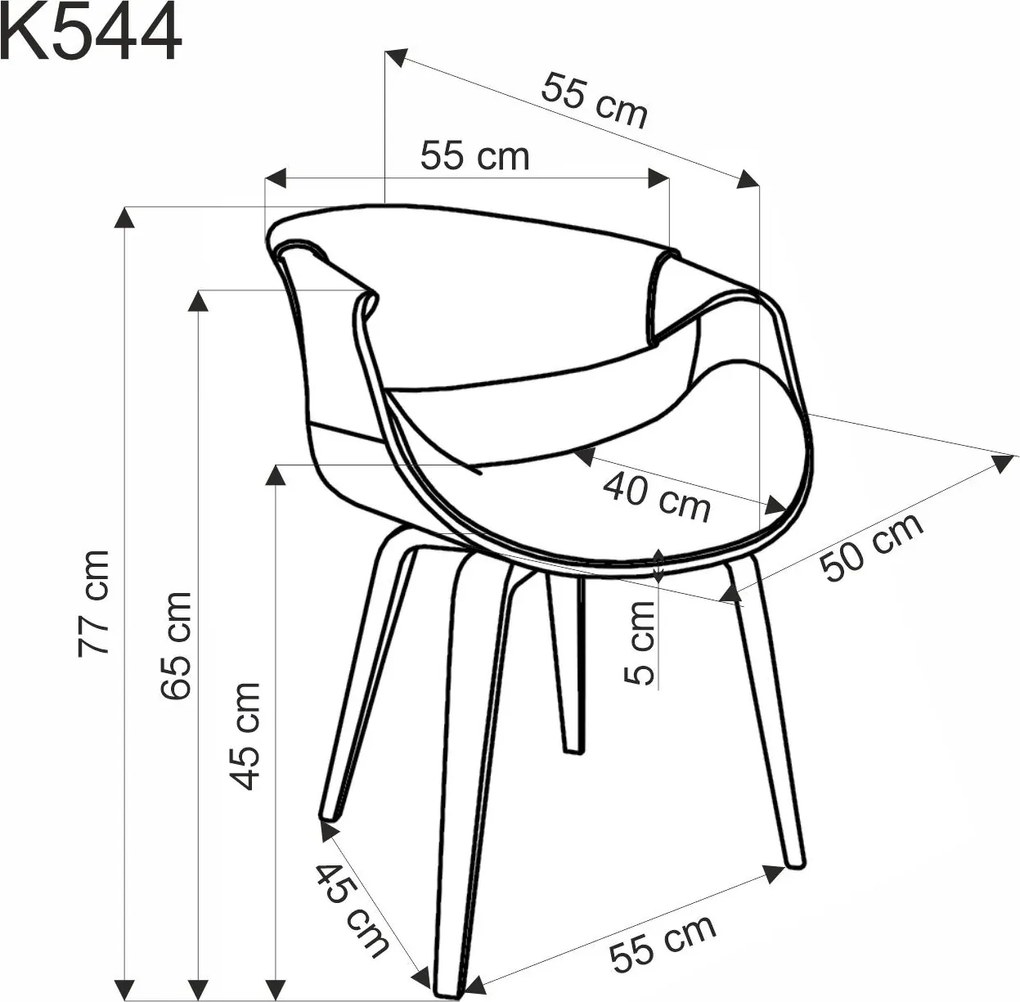 Jedálenské kreslo K544 popolavo sivé/orechové