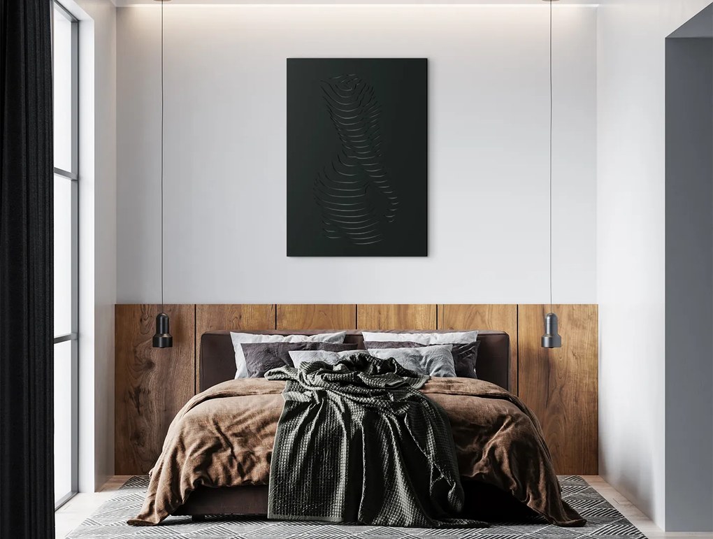 drevko Drevený abstraktný obraz Ženské krivky Rozmer obrazu: 44,5 x 31,5 cm, Farba dekorácie: Čierna