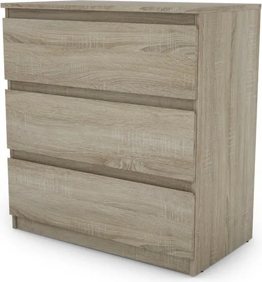 Zásuvková komoda Carlos 753S, dub sonoma, výška 80 cm